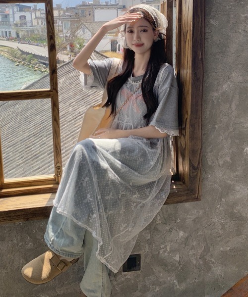 GEMEDA(ジェメダ)の「リボンチュールワンピース(ワンピース・レディース・ホワイト/ブラック・M)」の7枚目の写真