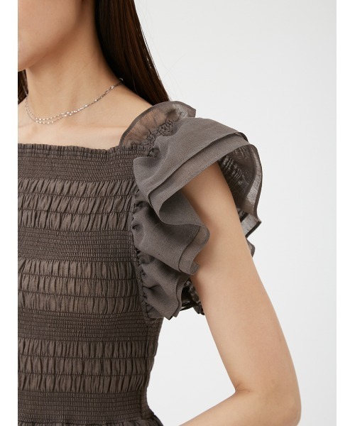 FRAY I.D（フレイアイディー）の「フリルスリーブシャーリングブラウス（シャツ/ブラウス・レディース・ホワイト/ブラック/ネイビー/ブラウン・FREE）」の22枚目の写真