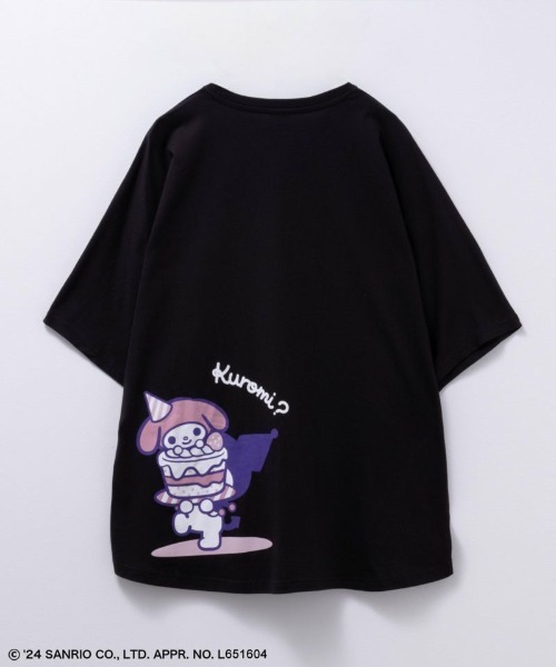 sanrio(サンリオ)の「【綿100%】Sanrio characters ドルマンバックプリントTシャツ(Tシャツ/カットソー・レディース・チャコールグレー/ライトグリーン/ブルー系その他/オートミール・フリー)」の6枚目の写真