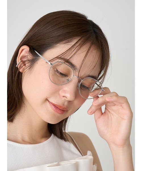 SNIDEL（スナイデル）の「メタルボストンメガネ（メガネ・レディース・シルバー/ゴールド・FREE）」の3枚目の写真