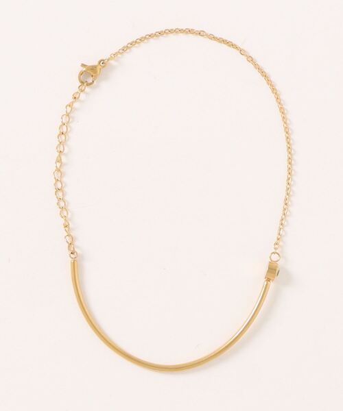 PARKS TOKYO SELECT（パークストウキョウセレクト）の「金属アレルギー対応 サージカルステンレス/316L 一粒ラウンドストーン付ブレスレット（ブレスレット・レディース・ゴールド/シルバー・FREE）」の8枚目の写真