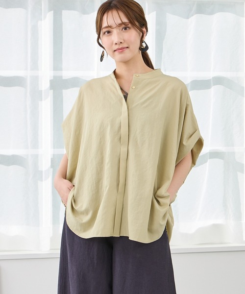 NICOLE white（ニコルホワイト）の「ショルダータック ブラウス/フレンチドレープ（シャツ/ブラウス・レディース・イエロー/ブラック/オフホワイト・FREE）」の3枚目の写真