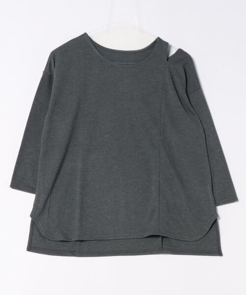 and it_(アンドイット)の「ショルダースリットカットソー(Tシャツ/カットソー・レディース・ブラック/オフホワイト/ヘザーチャコール/ブラウン/モカ・M-L)」の10枚目の写真