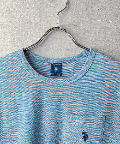 U.S. POLO ASSN.(ユーエスポロアッスン)の「【T23】【U.S. POLO ASSN/ユーエスポロアッスン】YD END ON END STRIPE SLUB TEE / ストライプ スラブ Tシャツ(Tシャツ/カットソー・メンズ・ブルー系その他/イエロー系その他/ブルー系その他2・SMALL/MEDIUM/LARGE/X-LARGE)」の7枚目の写真
