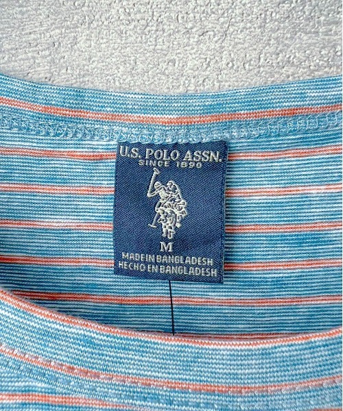 U.S. POLO ASSN.(ユーエスポロアッスン)の「【T23】【U.S. POLO ASSN/ユーエスポロアッスン】YD END ON END STRIPE SLUB TEE / ストライプ スラブ Tシャツ(Tシャツ/カットソー・メンズ・ブルー系その他/イエロー系その他/ブルー系その他2・SMALL/MEDIUM/LARGE/X-LARGE)」の6枚目の写真