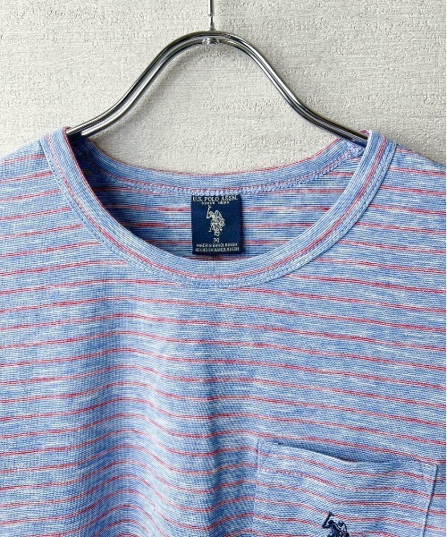 U.S. POLO ASSN.(ユーエスポロアッスン)の「【T23】【U.S. POLO ASSN/ユーエスポロアッスン】YD END ON END STRIPE SLUB TEE / ストライプ スラブ Tシャツ(Tシャツ/カットソー・メンズ・ブルー系その他/イエロー系その他/ブルー系その他2・SMALL/MEDIUM/LARGE/X-LARGE)」の12枚目の写真