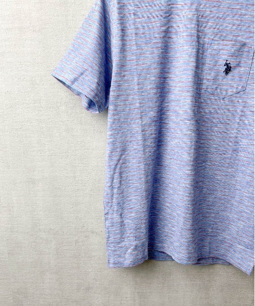 U.S. POLO ASSN.(ユーエスポロアッスン)の「【T23】【U.S. POLO ASSN/ユーエスポロアッスン】YD END ON END STRIPE SLUB TEE / ストライプ スラブ Tシャツ(Tシャツ/カットソー・メンズ・ブルー系その他/イエロー系その他/ブルー系その他2・SMALL/MEDIUM/LARGE/X-LARGE)」の11枚目の写真