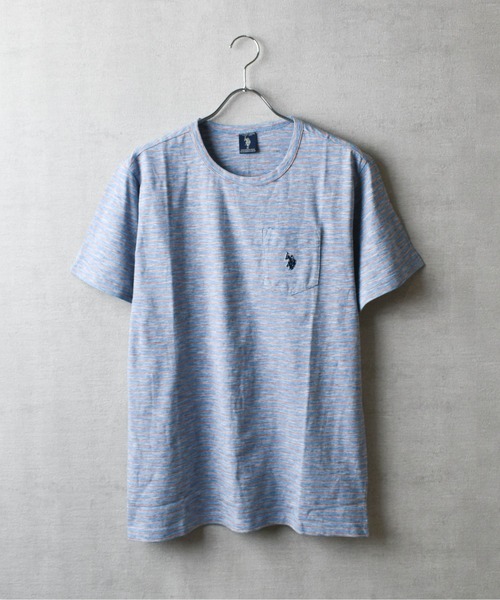 U.S. POLO ASSN.(ユーエスポロアッスン)の「【T23】【U.S. POLO ASSN/ユーエスポロアッスン】YD END ON END STRIPE SLUB TEE / ストライプ スラブ Tシャツ(Tシャツ/カットソー・メンズ・ブルー系その他/イエロー系その他/ブルー系その他2・SMALL/MEDIUM/LARGE/X-LARGE)」の17枚目の写真