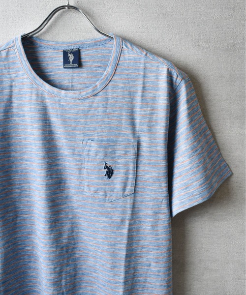 U.S. POLO ASSN.(ユーエスポロアッスン)の「【T23】【U.S. POLO ASSN/ユーエスポロアッスン】YD END ON END STRIPE SLUB TEE / ストライプ スラブ Tシャツ(Tシャツ/カットソー・メンズ・ブルー系その他/イエロー系その他/ブルー系その他2・SMALL/MEDIUM/LARGE/X-LARGE)」の14枚目の写真