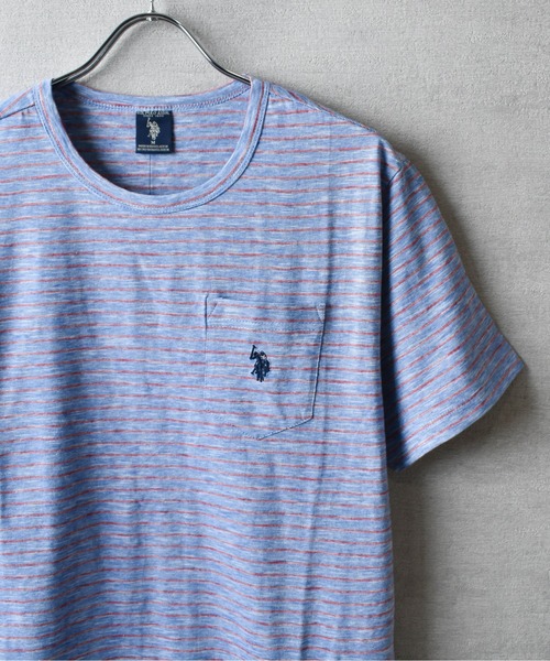 U.S. POLO ASSN.(ユーエスポロアッスン)の「【T23】【U.S. POLO ASSN/ユーエスポロアッスン】YD END ON END STRIPE SLUB TEE / ストライプ スラブ Tシャツ(Tシャツ/カットソー・メンズ・ブルー系その他/イエロー系その他/ブルー系その他2・SMALL/MEDIUM/LARGE/X-LARGE)」の15枚目の写真