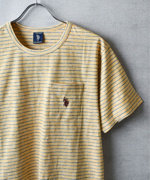 U.S. POLO ASSN.(ユーエスポロアッスン)の「【T23】【U.S. POLO ASSN/ユーエスポロアッスン】YD END ON END STRIPE SLUB TEE / ストライプ スラブ Tシャツ(Tシャツ/カットソー・メンズ・ブルー系その他/イエロー系その他/ブルー系その他2・SMALL/MEDIUM/LARGE/X-LARGE)」の16枚目の写真