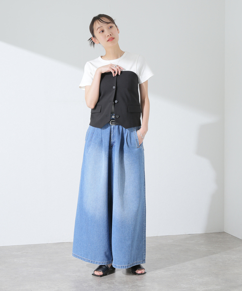 JOURNAL STANDARD（ジャーナルスタンダード）の「アイアスストレッチビスチェ（ベスト・レディース・ベージュ/ブラック・FREE）」の5枚目の写真