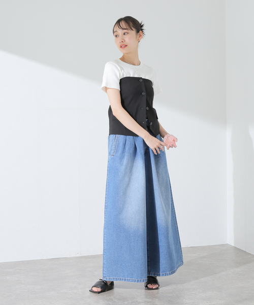 JOURNAL STANDARD（ジャーナルスタンダード）の「アイアスストレッチビスチェ（ベスト・レディース・ベージュ/ブラック・FREE）」の6枚目の写真