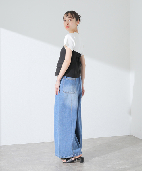 JOURNAL STANDARD（ジャーナルスタンダード）の「アイアスストレッチビスチェ（ベスト・レディース・ベージュ/ブラック・FREE）」の7枚目の写真