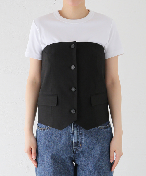 JOURNAL STANDARD（ジャーナルスタンダード）の「アイアスストレッチビスチェ（ベスト・レディース・ベージュ/ブラック・FREE）」の10枚目の写真