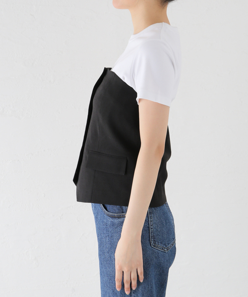 JOURNAL STANDARD（ジャーナルスタンダード）の「アイアスストレッチビスチェ（ベスト・レディース・ベージュ/ブラック・FREE）」の11枚目の写真