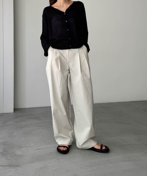 CANAL JEAN（キャナルジーン）の「El mar　リネン混ハイゲージニットカーディガン（カーディガン/ボレロ・レディース・ベージュ/ホワイト/ブラック・ONE SIZE）」の10枚目の写真