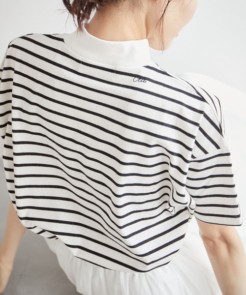 ROPE' PICNIC（ロペピクニック）の「冷感・汗染み防止/アソートロゴモックネックTシャツ（Tシャツ/カットソー・レディース・ホワイト系その他5/ブラック/グレー系その他/オフホワイト・38）」の2枚目の写真