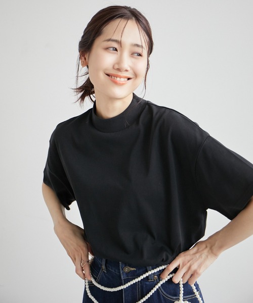 ROPE' PICNIC（ロペピクニック）の「冷感・汗染み防止/アソートロゴモックネックTシャツ（Tシャツ/カットソー・レディース・ホワイト系その他5/ブラック/グレー系その他/オフホワイト・38）」の3枚目の写真