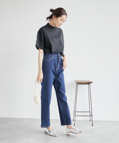 ROPE' PICNIC（ロペピクニック）の「冷感・汗染み防止/アソートロゴモックネックTシャツ（Tシャツ/カットソー・レディース・ホワイト系その他5/ブラック/グレー系その他/オフホワイト・38）」の6枚目の写真