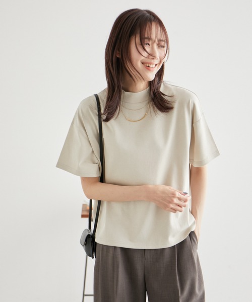 ROPE' PICNIC（ロペピクニック）の「冷感・汗染み防止/アソートロゴモックネックTシャツ（Tシャツ/カットソー・レディース・ホワイト系その他5/ブラック/グレー系その他/オフホワイト・38）」の13枚目の写真