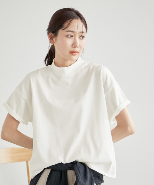 ROPE' PICNIC（ロペピクニック）の「冷感・汗染み防止/アソートロゴモックネックTシャツ（Tシャツ/カットソー・レディース・ホワイト系その他5/ブラック/グレー系その他/オフホワイト・38）」の18枚目の写真