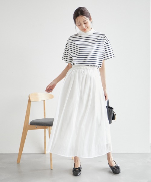 ROPE' PICNIC（ロペピクニック）の「冷感・汗染み防止/アソートロゴモックネックTシャツ（Tシャツ/カットソー・レディース・ホワイト系その他5/ブラック/グレー系その他/オフホワイト・38）」の21枚目の写真