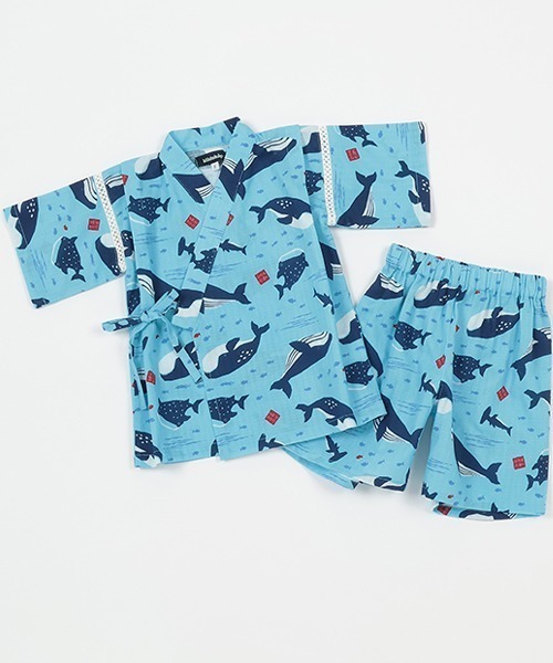 kladskap(クレードスコープ)の「オーシャン柄甚平(浴衣・キッズ・オフホワイト/ライトブルー・S/M/L)」の13枚目の写真