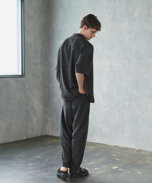 CTHY（シティ）の「ルーズシルエット梨地/サマーツイードドレープバギースラックス（スラックス・メンズ・グレー/ブラック/ブラック系・XL/L/M/S）」の19枚目の写真
