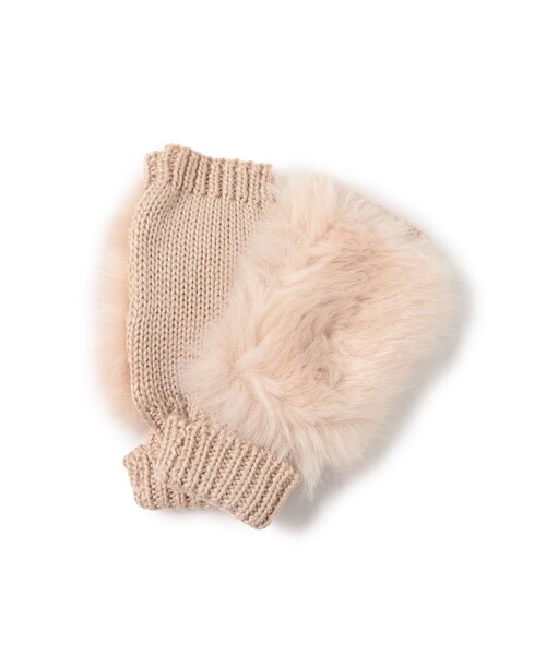 Ray BEAMS（レイビームス）の「フェイクファー アームウォーマー（手袋・レディース・ピンク/ベージュ・ONE SIZE）」の19枚目の写真