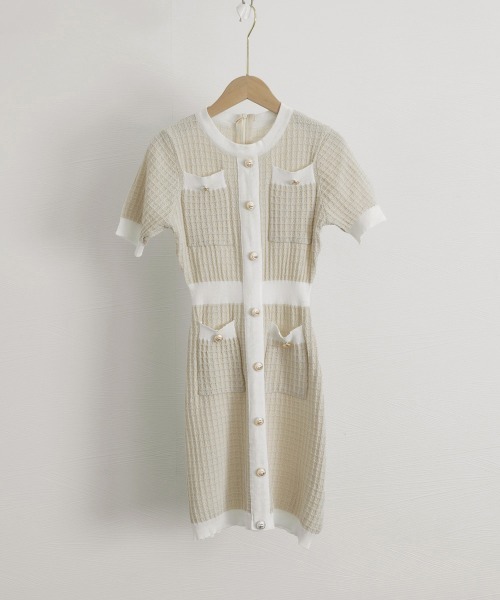 Miniministore(ミニミニストア)の「ミニニットワンピース タイトワンピース夏(ワンピース・レディース・ベージュ/ブラック・FREE)」の12枚目の写真