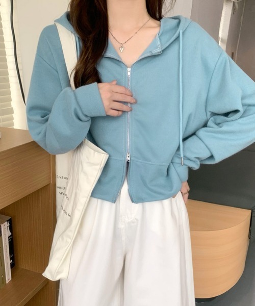 セール】ダブルZIPパーカー ショート丈（パーカー）｜REMUR