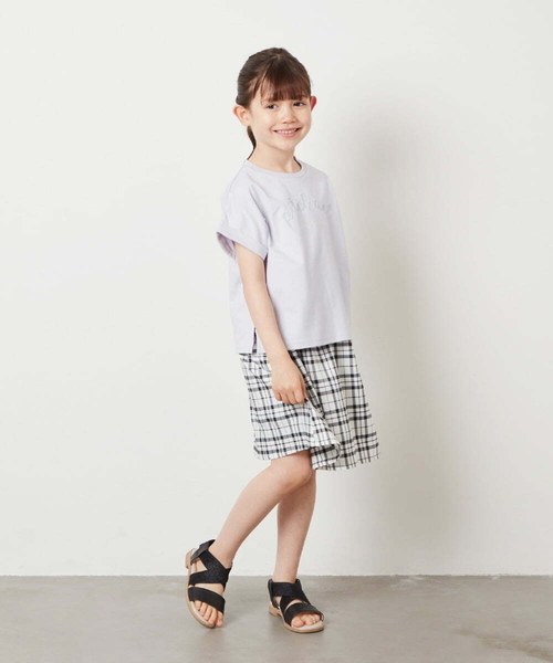 a.v.v（アーヴェヴェ）の「[140-150]タック＆ギャザーフレアスカート（スカート・キッズ・ブルー/ブラック/ベージュ・140/150）」の21枚目の写真