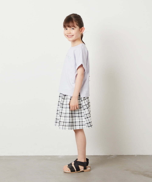 a.v.v（アーヴェヴェ）の「[140-150]タック＆ギャザーフレアスカート（スカート・キッズ・ブルー/ブラック/ベージュ・140/150）」の16枚目の写真
