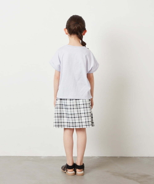 a.v.v（アーヴェヴェ）の「[140-150]タック＆ギャザーフレアスカート（スカート・キッズ・ブルー/ブラック/ベージュ・140/150）」の15枚目の写真