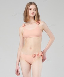 Dalfwin（ダールフィン）の「【２点セット】ストラップ フリル フラワー モチーフビキニ セット水着（水着）」