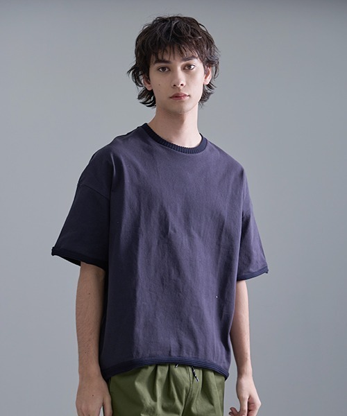 Revo.（レボ）の「Revo. 20/2 OE天竺 リブ SS Tee（Tシャツ/カットソー・メンズ・ネイビー/スモークグレー/カーキ/ホワイト・2/1）」の3枚目の写真