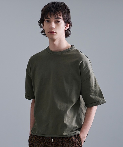 Revo.（レボ）の「Revo. 20/2 OE天竺 リブ SS Tee（Tシャツ/カットソー・メンズ・ネイビー/スモークグレー/カーキ/ホワイト・2/1）」の4枚目の写真