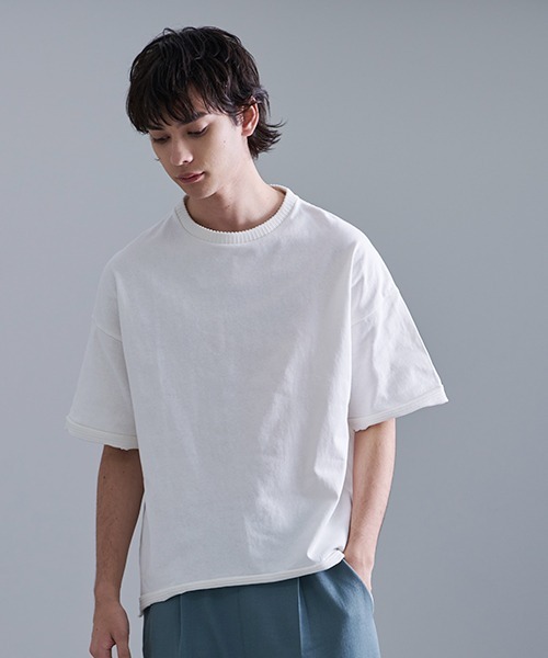 Revo.（レボ）の「Revo. 20/2 OE天竺 リブ SS Tee（Tシャツ/カットソー・メンズ・ネイビー/スモークグレー/カーキ/ホワイト・2/1）」の10枚目の写真
