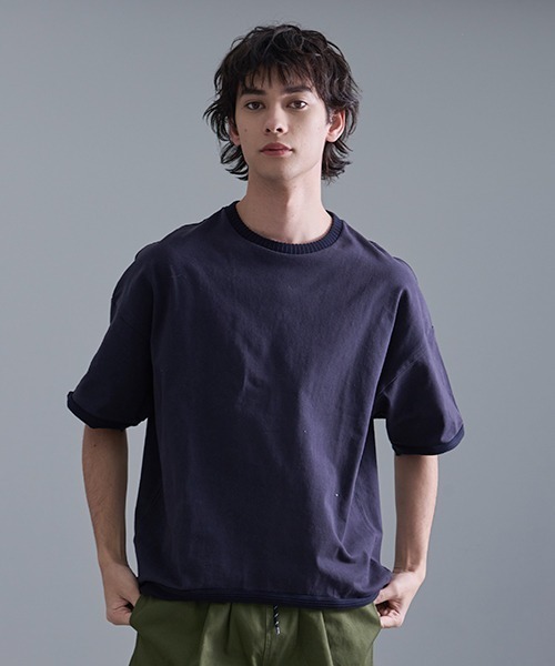 Revo.（レボ）の「Revo. 20/2 OE天竺 リブ SS Tee（Tシャツ/カットソー・メンズ・ネイビー/スモークグレー/カーキ/ホワイト・2/1）」の9枚目の写真