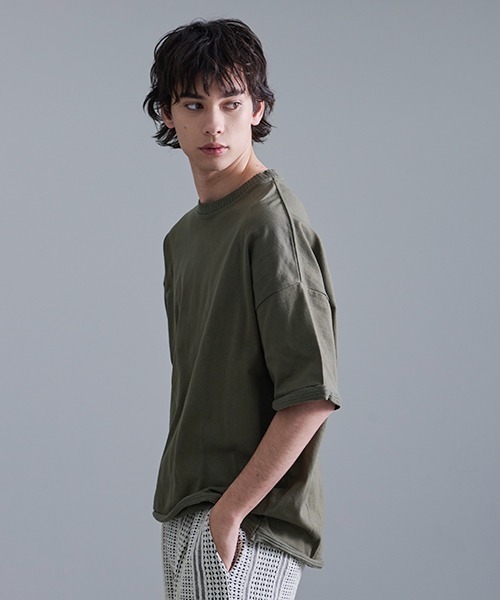 Revo.（レボ）の「Revo. 20/2 OE天竺 リブ SS Tee（Tシャツ/カットソー・メンズ・ネイビー/スモークグレー/カーキ/ホワイト・2/1）」の8枚目の写真