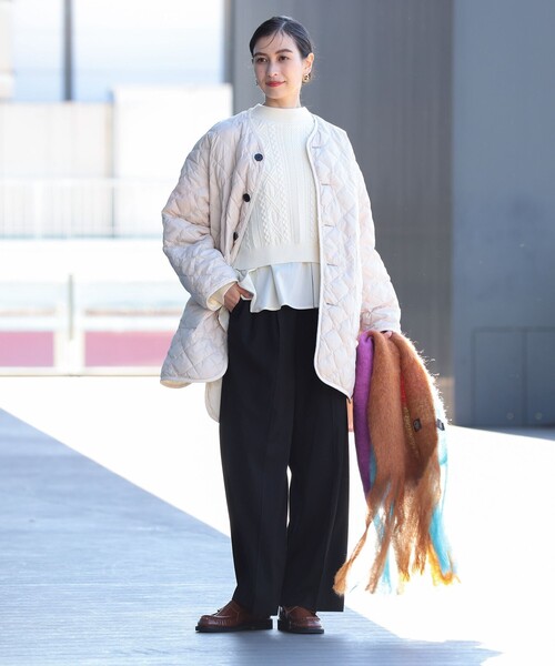 Ray BEAMS(レイビームス)の「GYMPHLEX / キルト ダウン コート(ダウンジャケット/コート・レディース・ブラック/ナチュラル・14/12)」の3枚目の写真