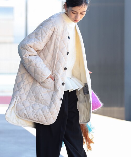 Ray BEAMS(レイビームス)の「GYMPHLEX / キルト ダウン コート(ダウンジャケット/コート・レディース・ブラック/ナチュラル・14/12)」の9枚目の写真