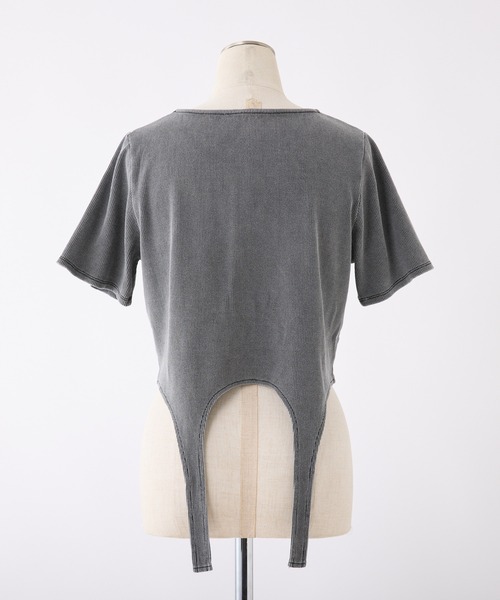 one after another NICE CLAUP(ワンアフターアナザーナイスクラップ)の「ガーターデザイントップス(Tシャツ/カットソー・レディース・アイボリー/ベージュ系その他/チャコールグレー・FREE)」の21枚目の写真