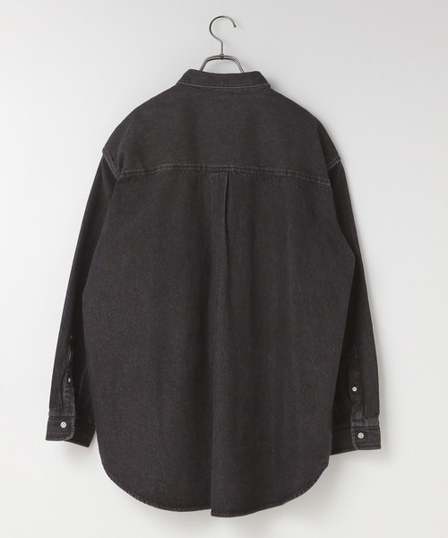 LOWRYS FARM（ローリーズファーム）の「デニムシャツＬ／Ｓ　136885（シャツ/ブラウス・メンズ・ブラック/ケミカルウォッシュ/ブラック系その他・MEDIUM/LARGE）」の8枚目の写真