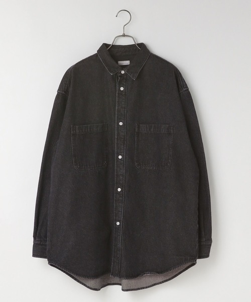 LOWRYS FARM（ローリーズファーム）の「デニムシャツＬ／Ｓ　136885（シャツ/ブラウス・メンズ・ブラック/ケミカルウォッシュ/ブラック系その他・MEDIUM/LARGE）」の10枚目の写真