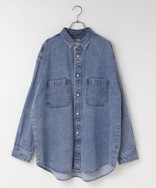 LOWRYS FARM（ローリーズファーム）の「デニムシャツＬ／Ｓ　136885（シャツ/ブラウス・メンズ・ブラック/ケミカルウォッシュ/ブラック系その他・MEDIUM/LARGE）」の11枚目の写真