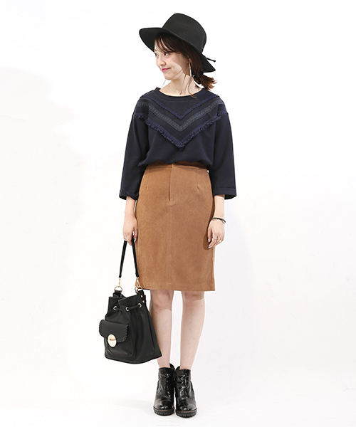 mystic（ミスティック）の「【mystic】テープ使いプルオーバー（Tシャツ/カットソー・レディース・オフホワイト/カーキ/ブラック/ネイビー・ﾌﾘ-）」の12枚目の写真