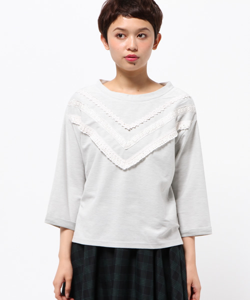 mystic（ミスティック）の「【mystic】テープ使いプルオーバー（Tシャツ/カットソー・レディース・オフホワイト/カーキ/ブラック/ネイビー・ﾌﾘ-）」の5枚目の写真