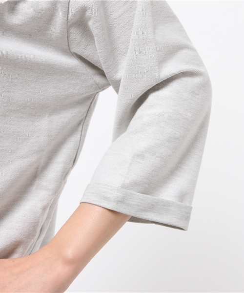 mystic（ミスティック）の「【mystic】テープ使いプルオーバー（Tシャツ/カットソー・レディース・オフホワイト/カーキ/ブラック/ネイビー・ﾌﾘ-）」の9枚目の写真